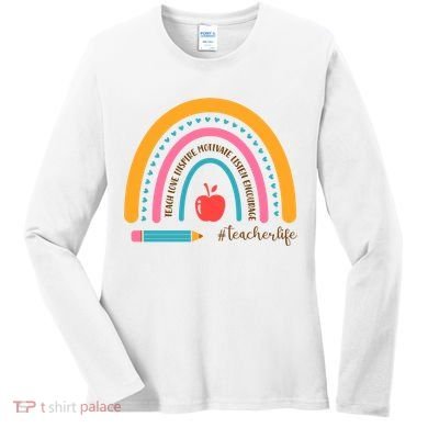 Teacher Life Motivate Rainbow Women's Long Sleeve Shirt