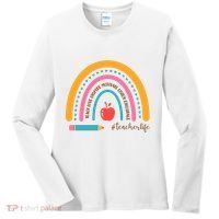 Teacher Life Motivate Rainbow Women's Long Sleeve Shirt thumb 0
