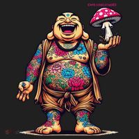 Tattooed Laughing Monk With A Mushroom Women's Sweatshirt thumb 2