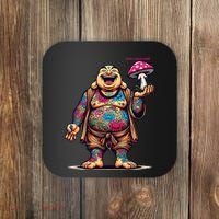 Tattooed Laughing Monk With A Mushroom Coaster thumb 0