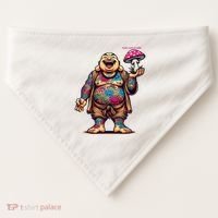 Tattooed Laughing Monk With A Mushroom USA-Made Doggie Bandana thumb 0