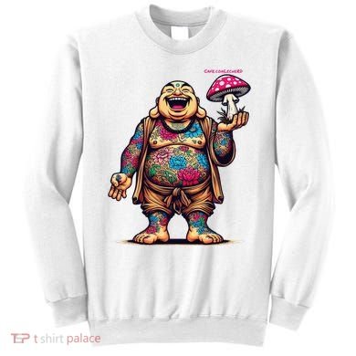 Tattooed Laughing Monk With A Mushroom Sweatshirt