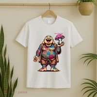 Tattooed Laughing Monk With A Mushroom T-Shirt thumb 2