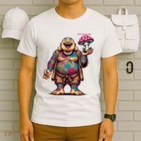 Tattooed Laughing Monk With A Mushroom T-Shirt thumb 6