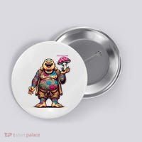 Tattooed Laughing Monk With A Mushroom Button thumb 0