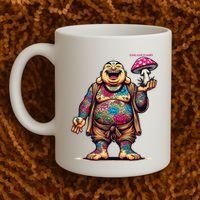 Tattooed Laughing Monk With A Mushroom Coffee Mug thumb 2