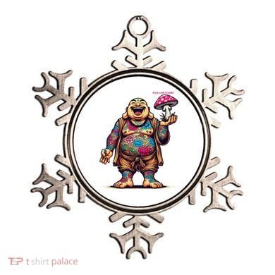 Tattooed Laughing Monk With A Mushroom Ornament
