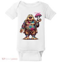 Tattooed Laughing Monk With A Mushroom Baby Bodysuit thumb 0
