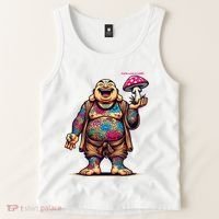 Tattooed Laughing Monk With A Mushroom Tank Top thumb 2
