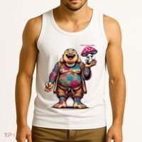 Tattooed Laughing Monk With A Mushroom Tank Top thumb 3