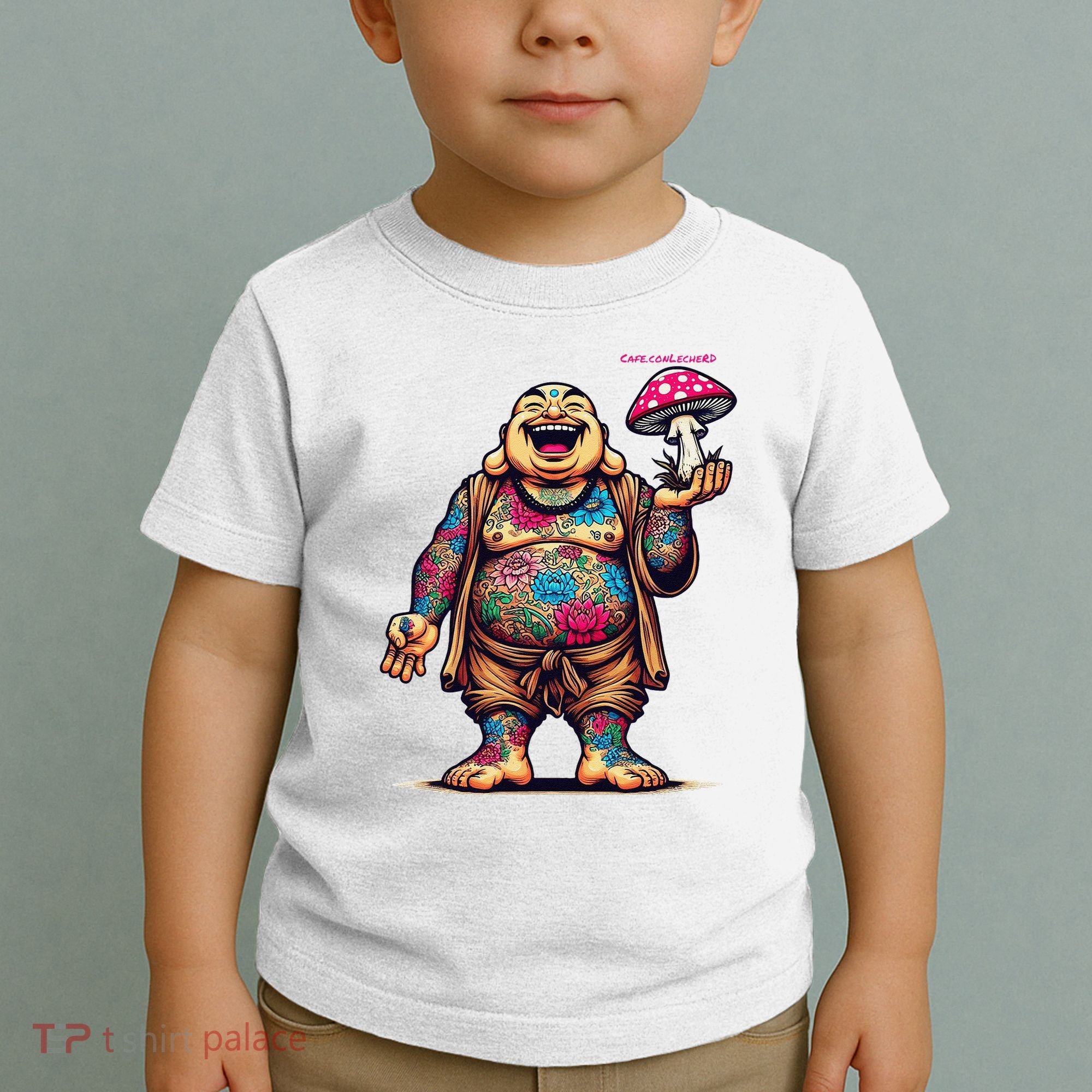 Tattooed Laughing Monk With A Mushroom Toddler T-Shirt