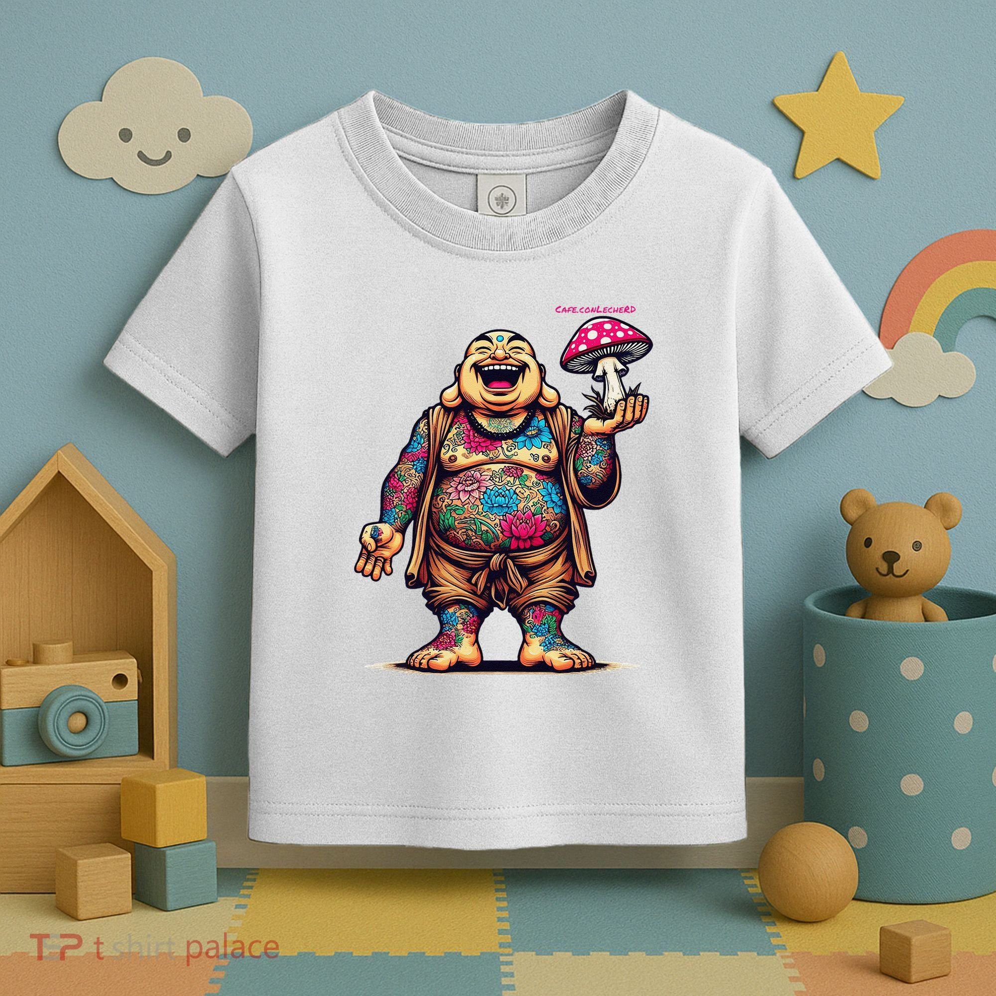 Tattooed Laughing Monk With A Mushroom Toddler T-Shirt