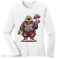 Tattooed Laughing Monk With A Mushroom Women's Long Sleeve Shirt thumb 0