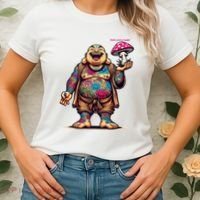 Tattooed Laughing Monk With A Mushroom Women's T-Shirt thumb 2