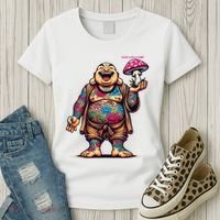 Tattooed Laughing Monk With A Mushroom Women's T-Shirt thumb 3