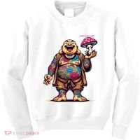 Tattooed Laughing Monk With A Mushroom Kids Sweatshirt thumb 0