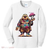 Tattooed Laughing Monk With A Mushroom Kids Long Sleeve Shirt thumb 0