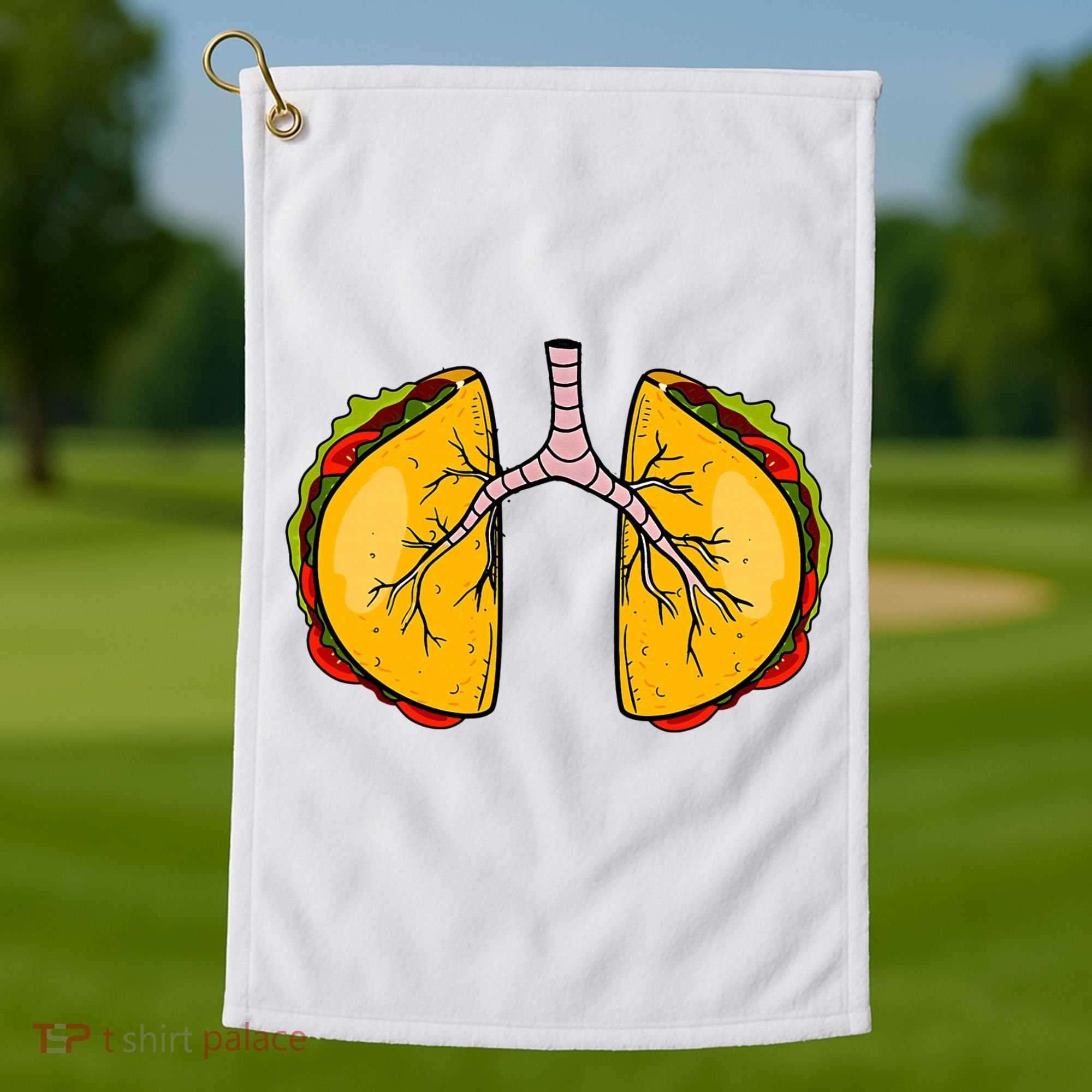 Taco Lungs Mexican Nurse Cinco De Mayo Nursing Fiesta Golf Towel