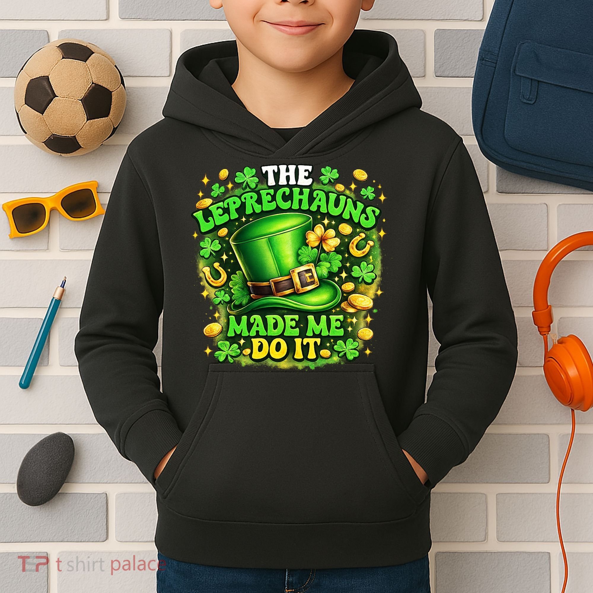 The Leprechauns Made Me Do It Kids Hoodie