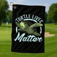 Turtle Lives Matter Save The Sea Turtles Golf Towel thumb 1