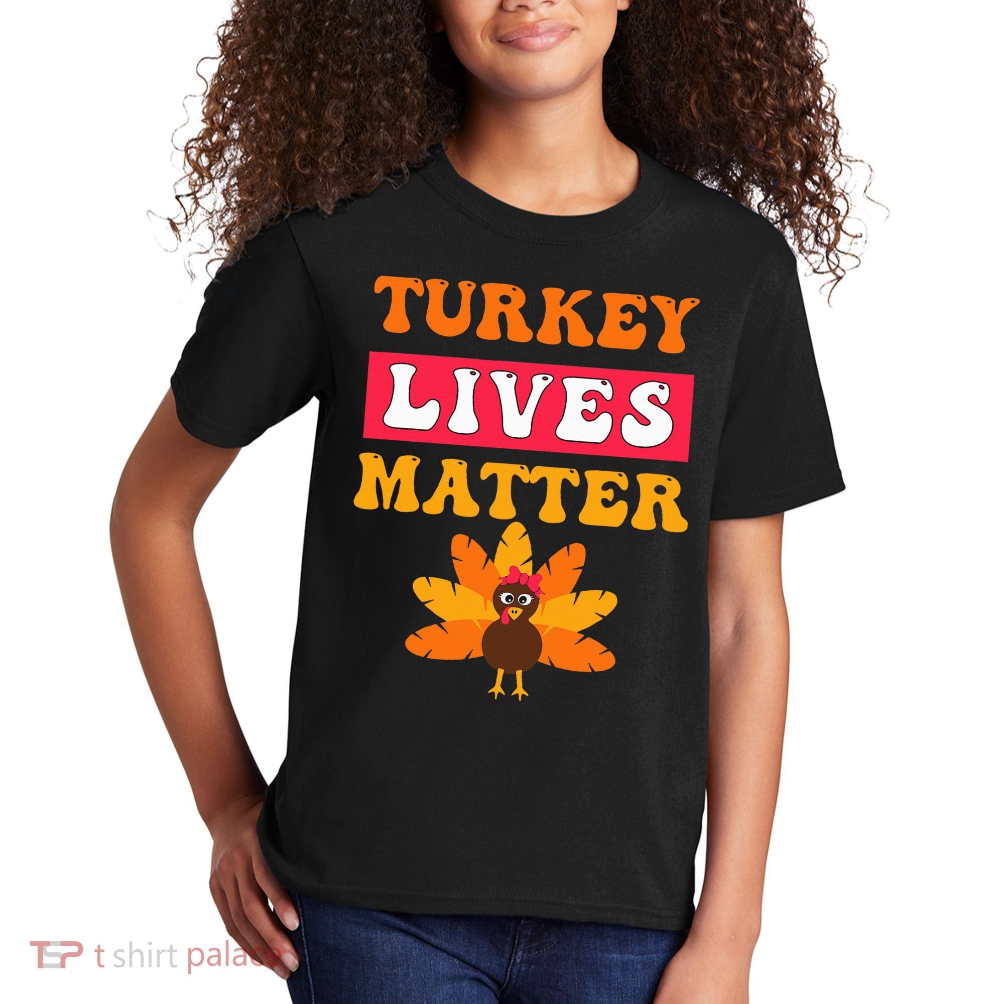 Turkey Lives Matter Funny Vegetarian & Vegan Thanksgiving Kids T-Shirt