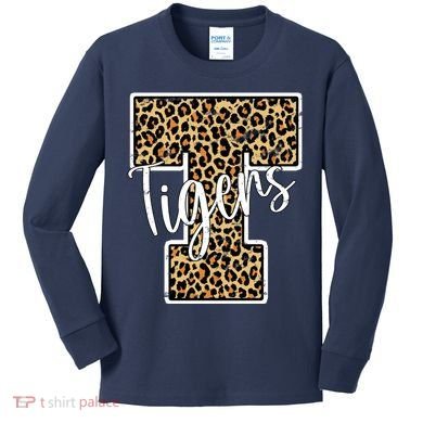 Tigers Leopard Mascot Kids Long Sleeve Shirt