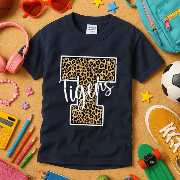 Tigers Leopard Mascot Kids T-Shirt