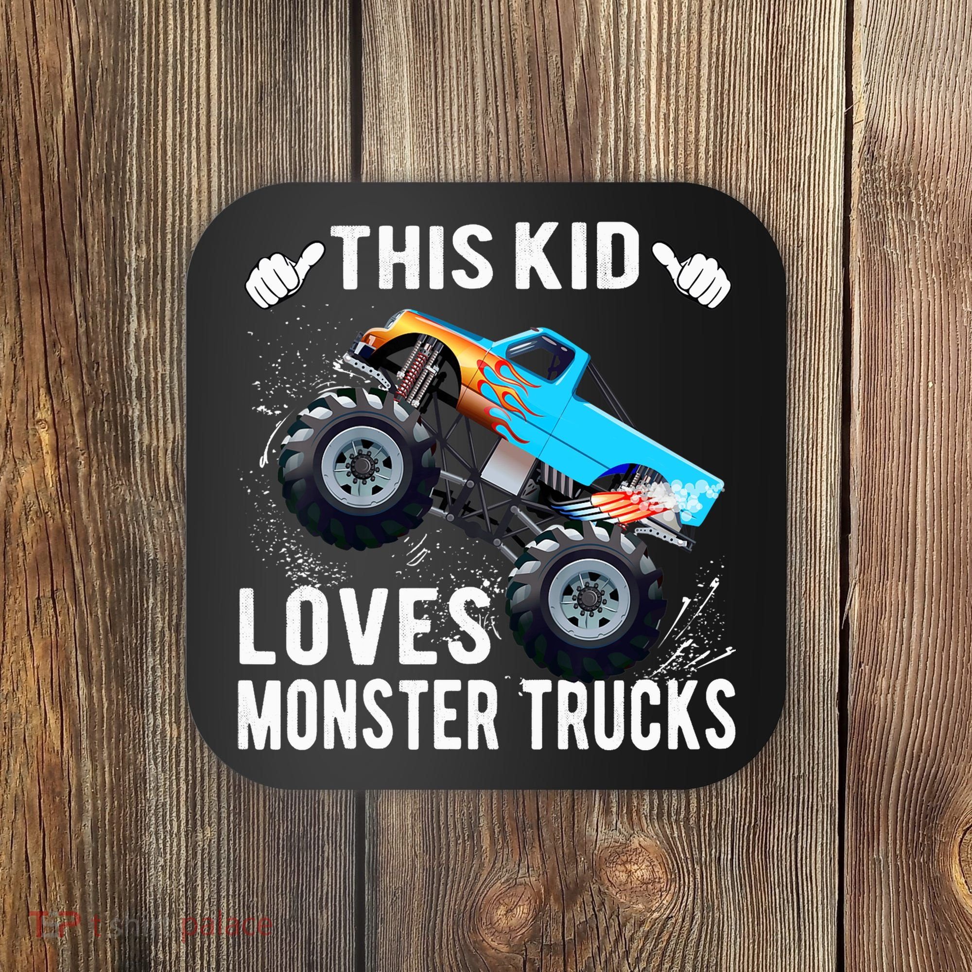 This Loves Monster Trucks Boys And Girls Gift Coaster