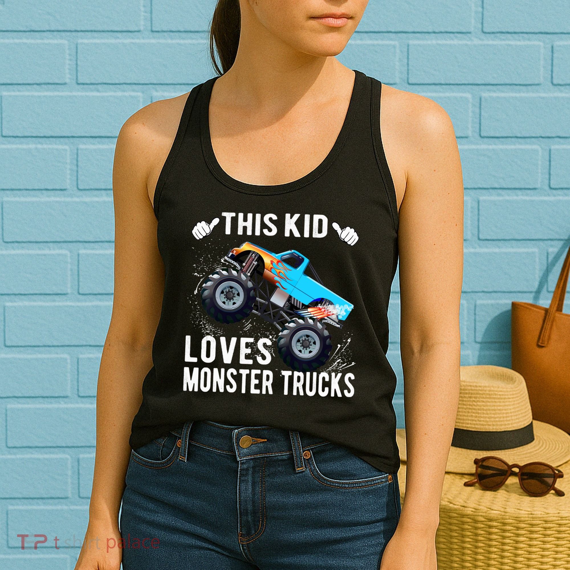 This Loves Monster Trucks Boys And Girls Gift Women's Tank Top
