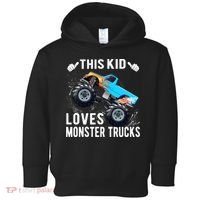 This Loves Monster Trucks Boys And Girls Gift Toddler Hoodie thumb 0