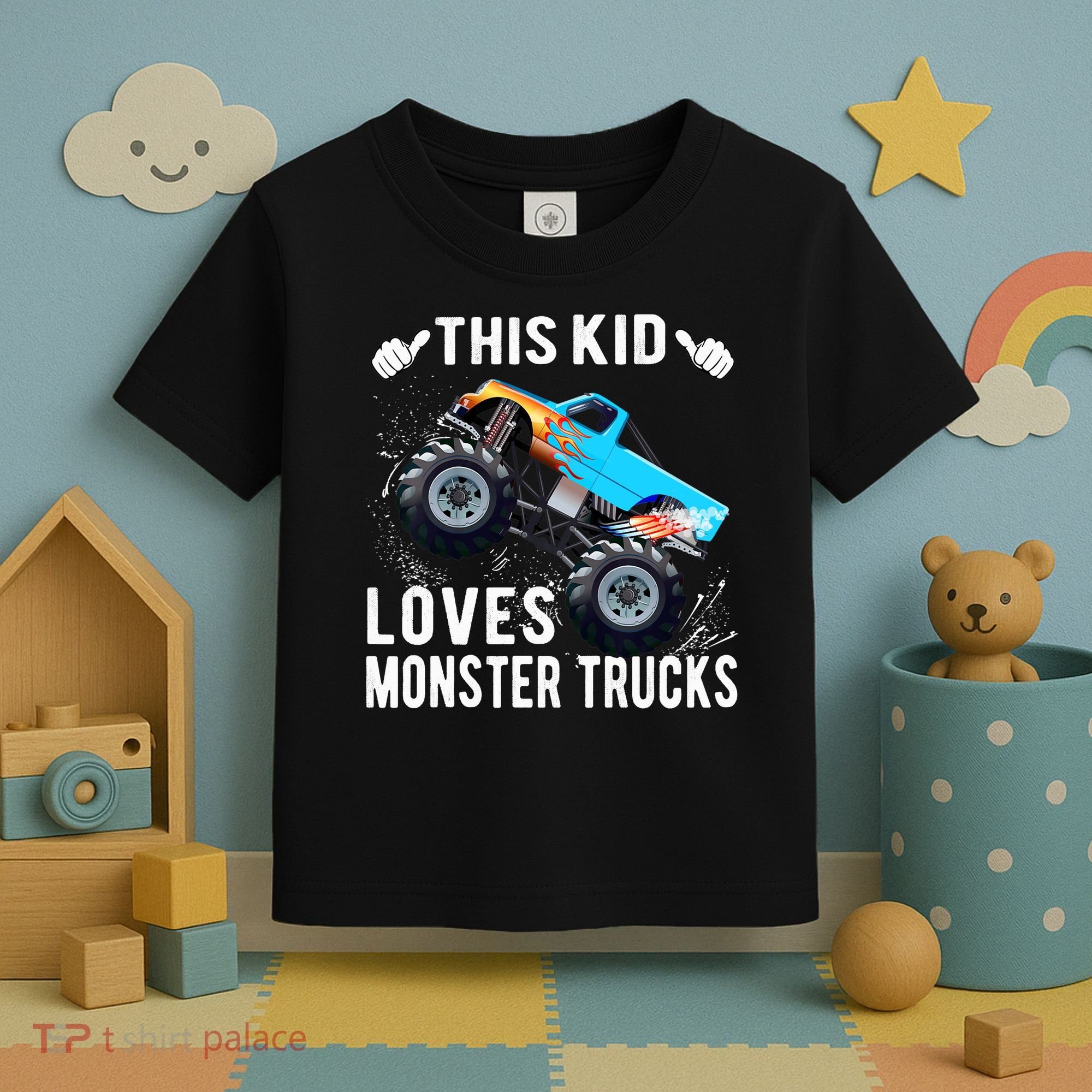This Loves Monster Trucks Boys And Girls Gift Toddler T-Shirt