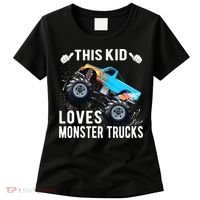 This Loves Monster Trucks Boys And Girls Gift Women's T-Shirt thumb 0