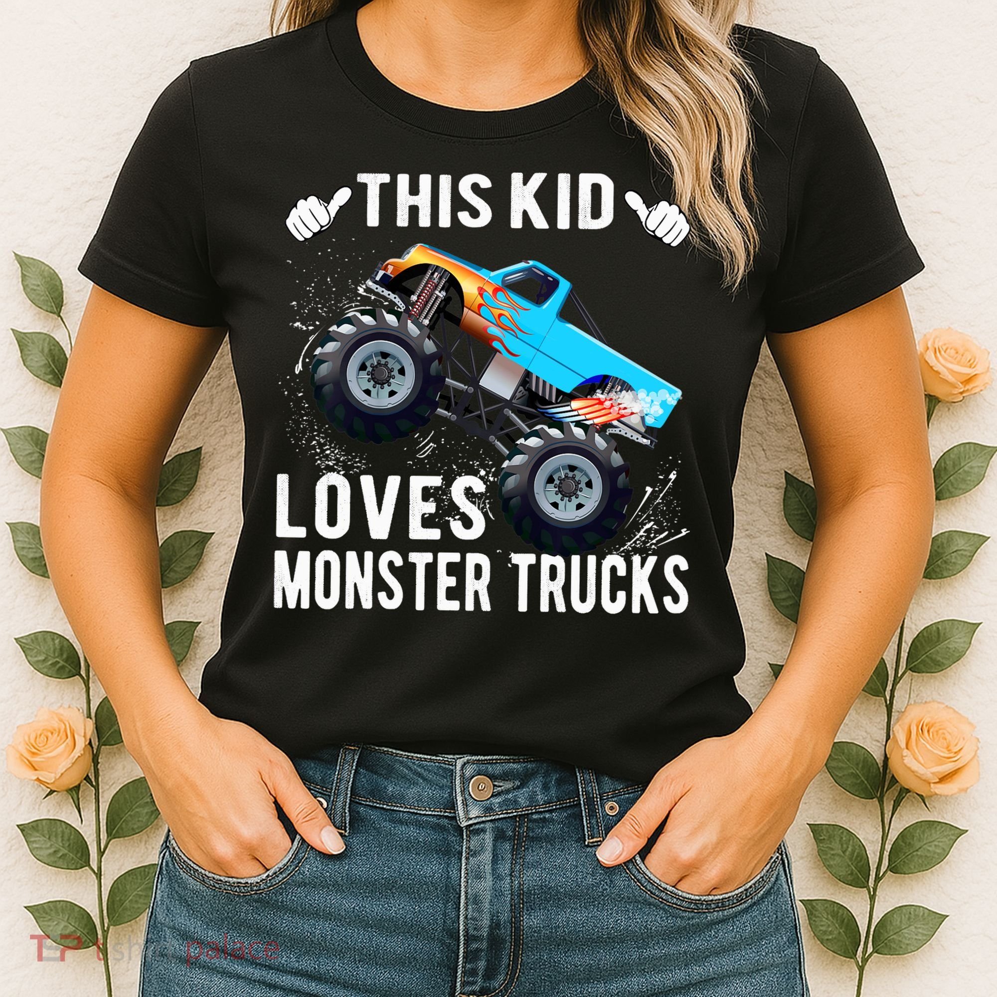 This Loves Monster Trucks Boys And Girls Gift Women's T-Shirt