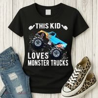 This Loves Monster Trucks Boys And Girls Gift Women's T-Shirt thumb 3