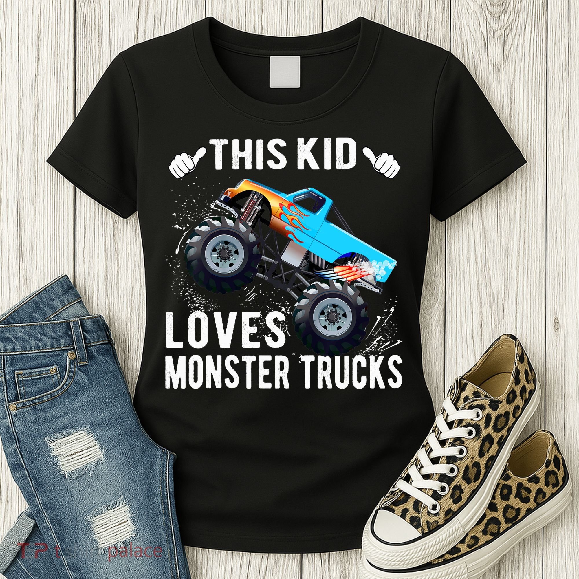 This Loves Monster Trucks Boys And Girls Gift Women's T-Shirt