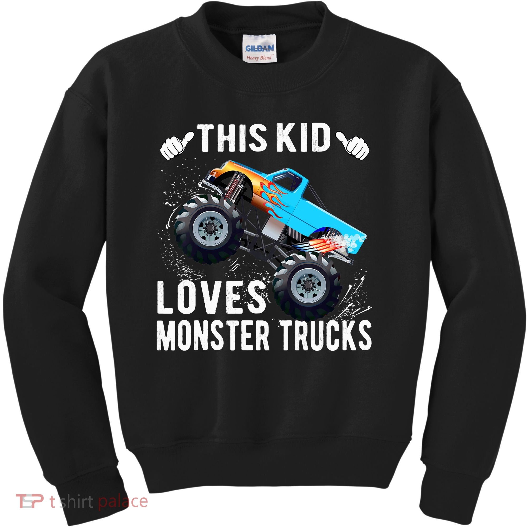 This Loves Monster Trucks Boys And Girls Gift Kids Sweatshirt