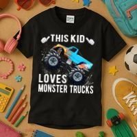 This Loves Monster Trucks Boys And Girls Gift Kids T-Shirt thumb 3