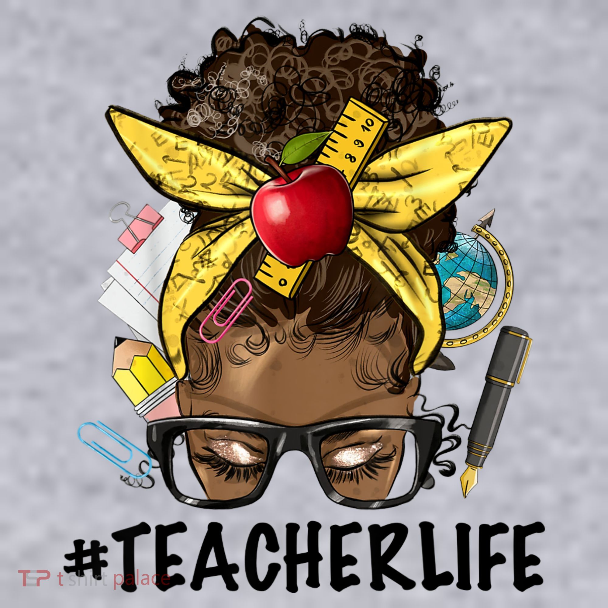 Teacher Life Messy Bun Afro Teacher African American Educate Women's Sweatshirt