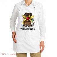 Teacher Life Messy Bun Afro Teacher African American Educate Apron thumb 2