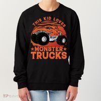 This Loves Monster Trucks Cute Gift Women's Sweatshirt thumb 0
