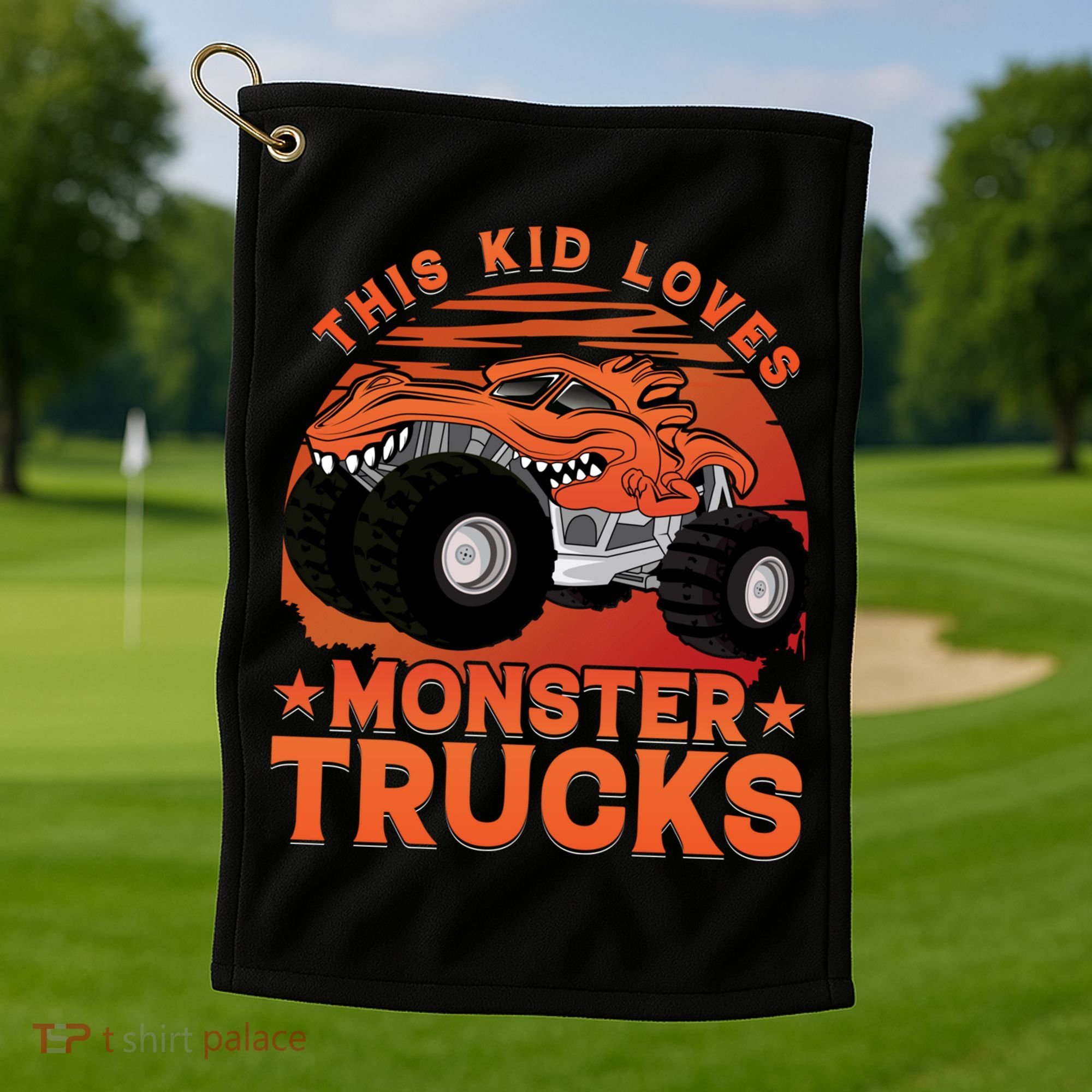 This Loves Monster Trucks Cute Gift Golf Towel