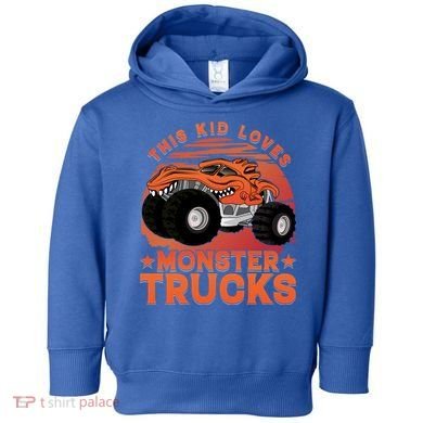 This Loves Monster Trucks Cute Gift Toddler Hoodie