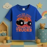 This Loves Monster Trucks Cute Gift Toddler T-Shirt thumb 3