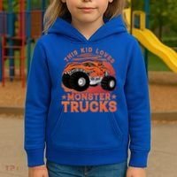 This Loves Monster Trucks Cute Gift Kids Hoodie thumb 3
