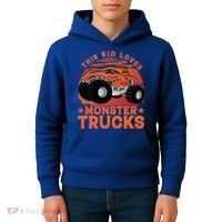 This Loves Monster Trucks Cute Gift Kids Hoodie thumb 4