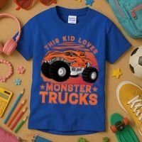 This Loves Monster Trucks Cute Gift Kids T-Shirt thumb 3