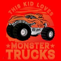 This Loves Monster Trucks Cute Gift Santa Hat thumb 1