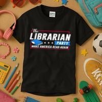 The Librarian Party: Make America Read Again Kids T-Shirt thumb 3
