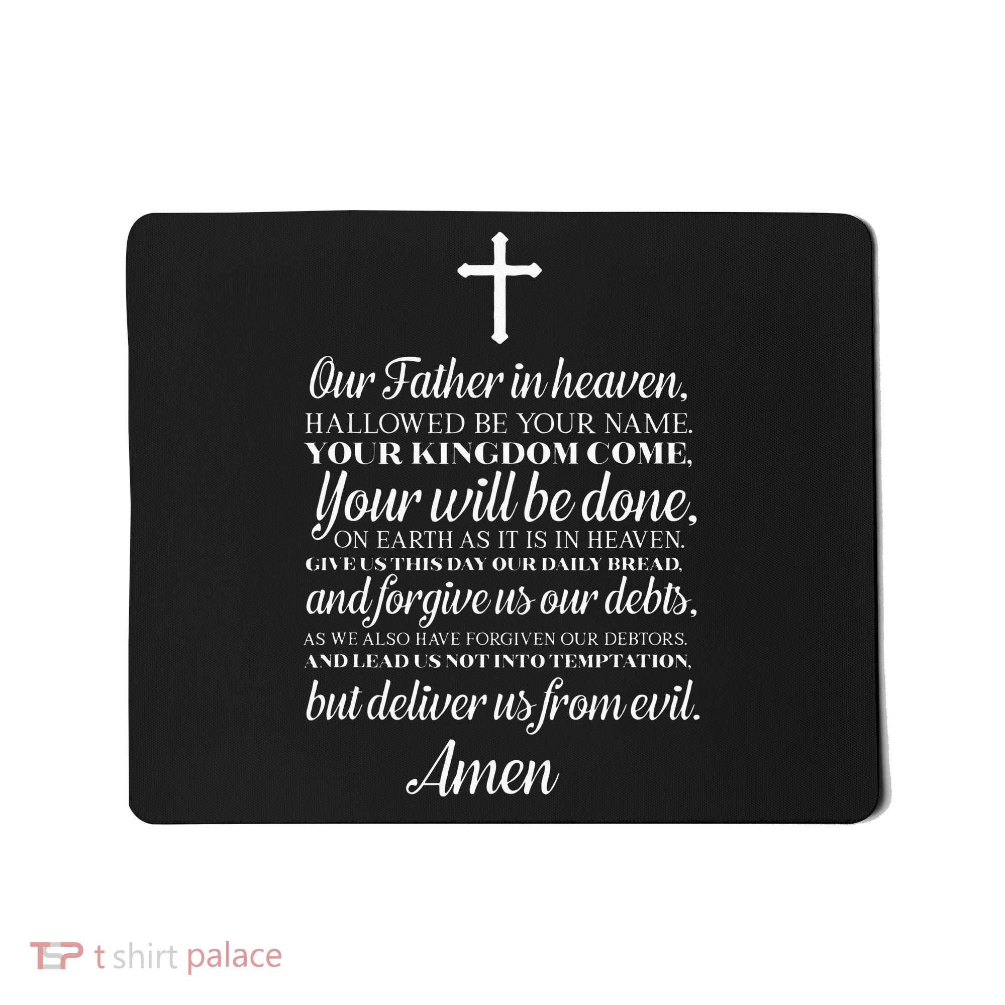 The Lords Prayer Our Father Cross Prayer God Christian Mousepad