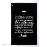 The Lords Prayer Our Father Cross Prayer God Christian Golf Towel thumb 0